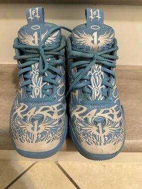 Puma Kids Light Blue and White Graphic Lace-Up Sneakers